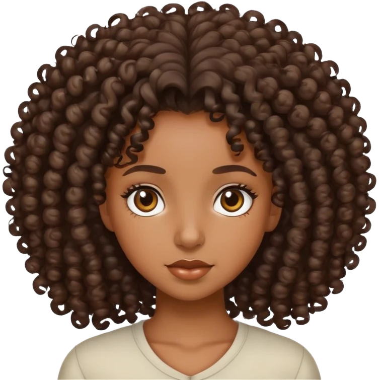 black girl with curly hair emoji