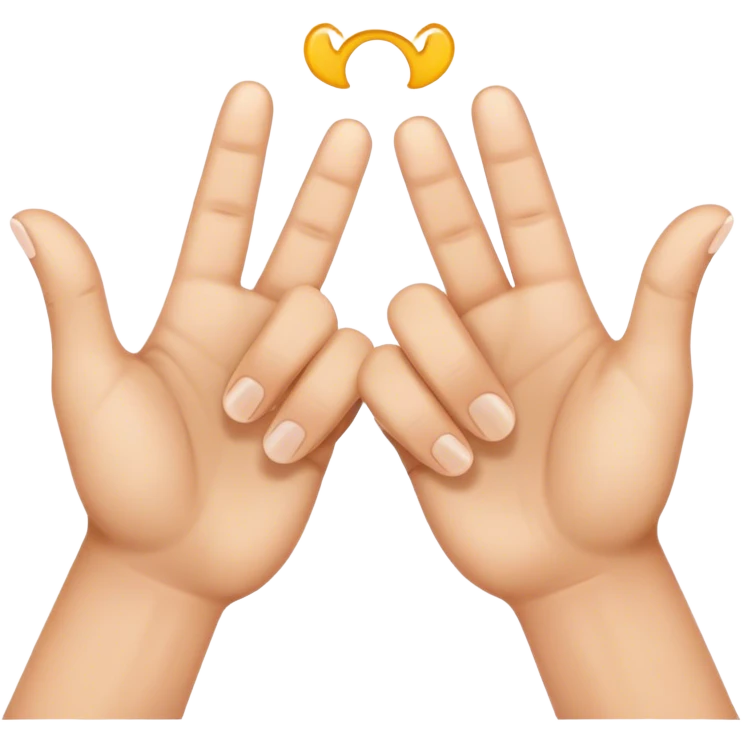 two hands with index fingertips touching, thumbs straight to form a W emoji