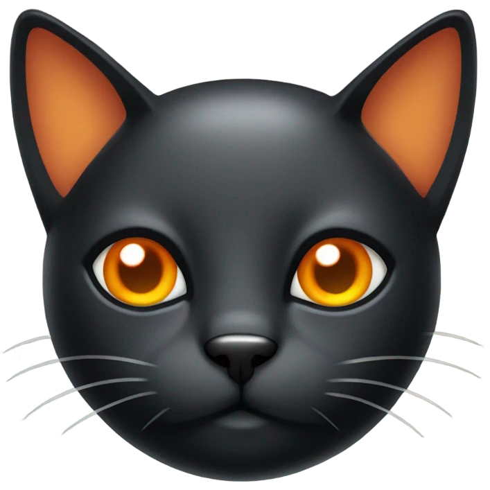 black cat with orange jelly on head emoji