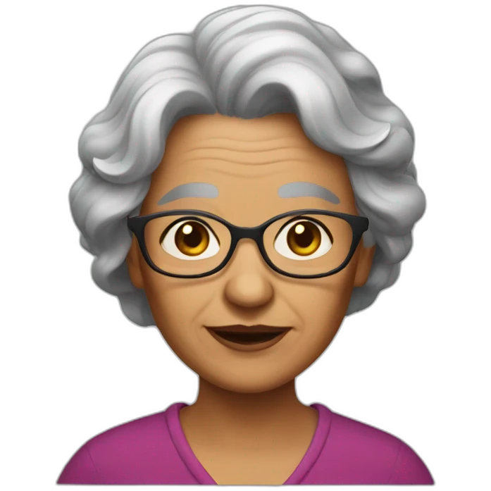 Wine grandma dark hair  emoji