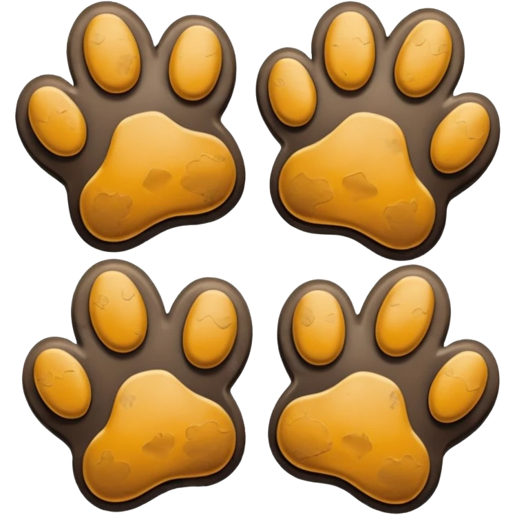 Paw prints from a dog with only 3 legs emoji