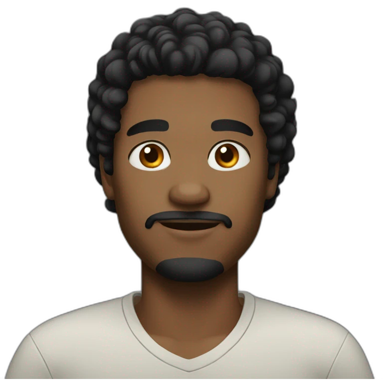 Cousin black hair man emoji