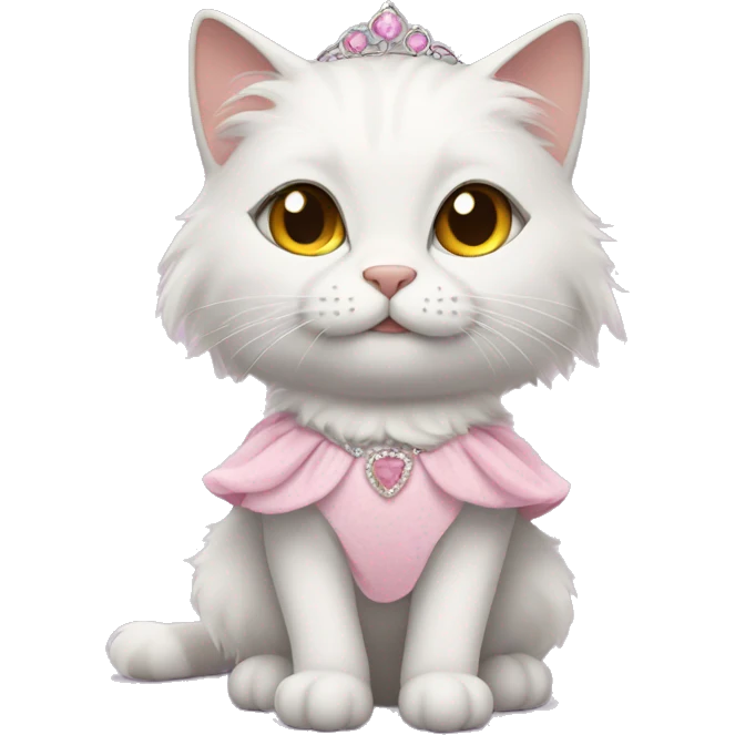 fluffy cat in a princess dress  emoji