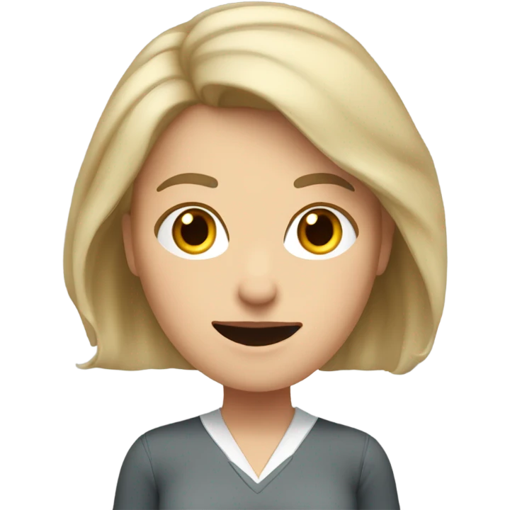 White, female Teacher with gray and blonde, shoulder length hair going crazy  emoji
