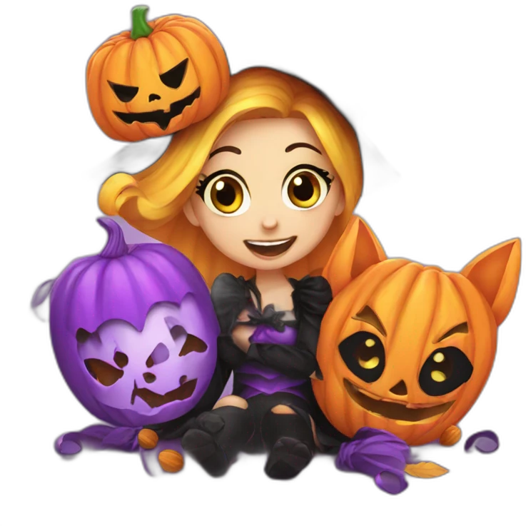 Cute Halloween party emoji