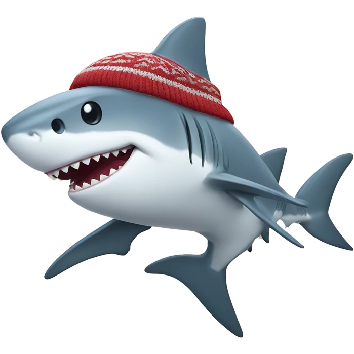 Warm clothes on a shark emoji