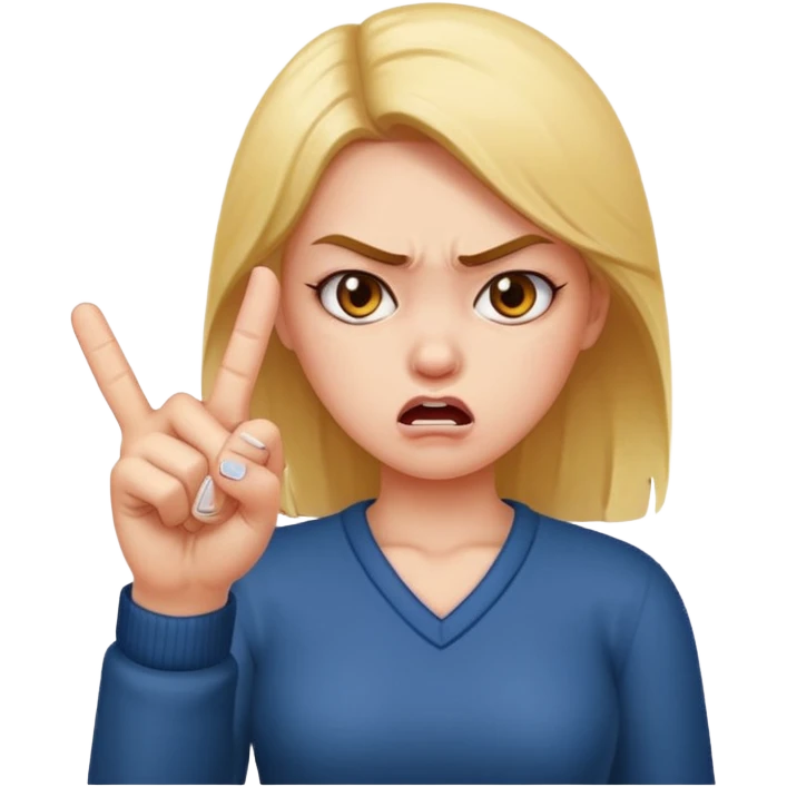 middle finger angry girl emoji