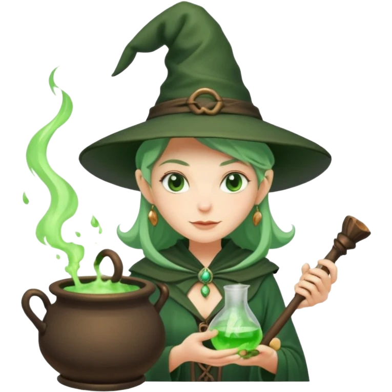 green witch cooking potion emoji