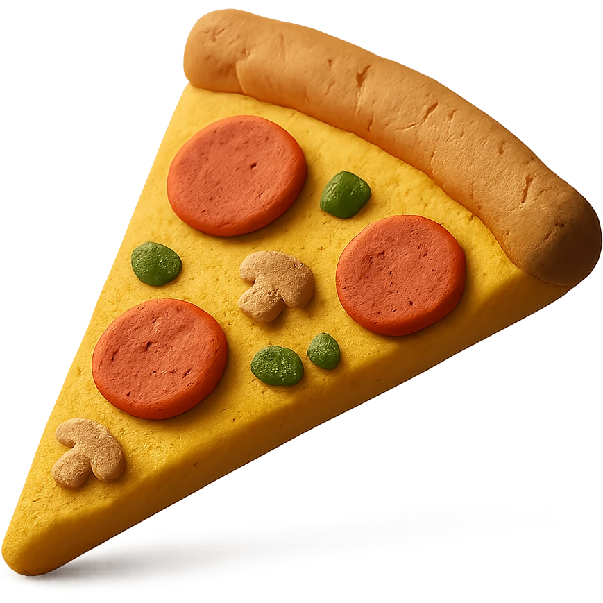 slice of pizza in claymation style emoji
