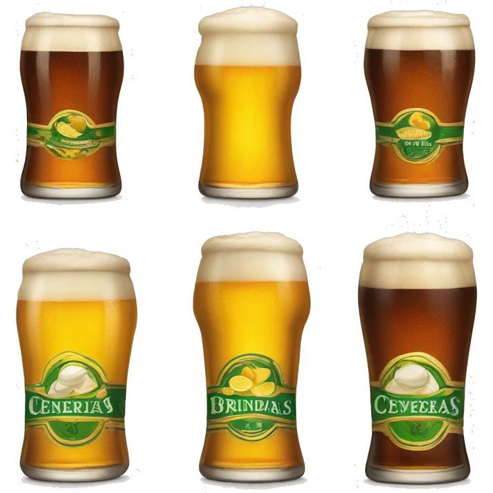 Tres jarras de cervezas y brindando emoji