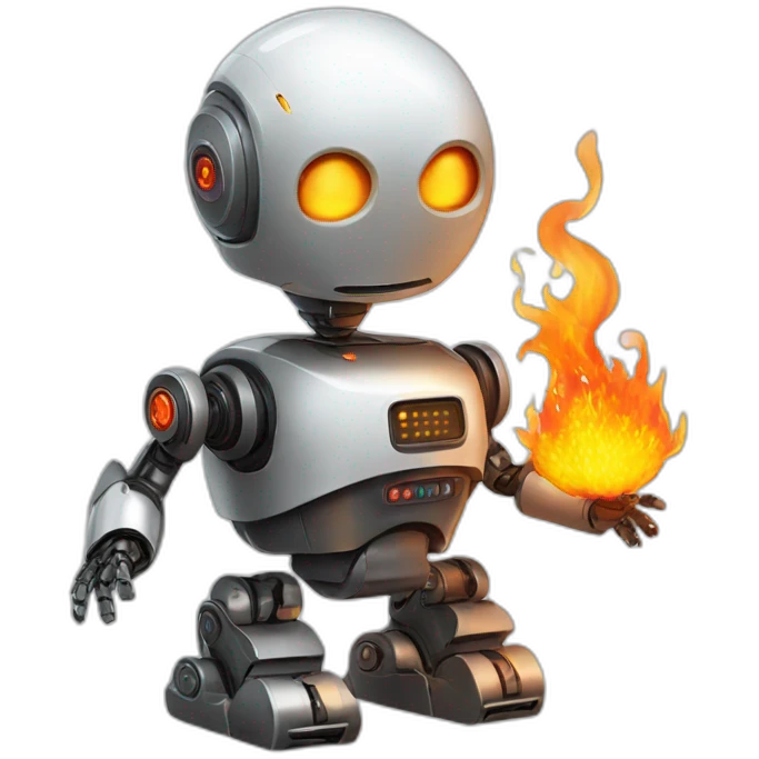 robot on fire emoji