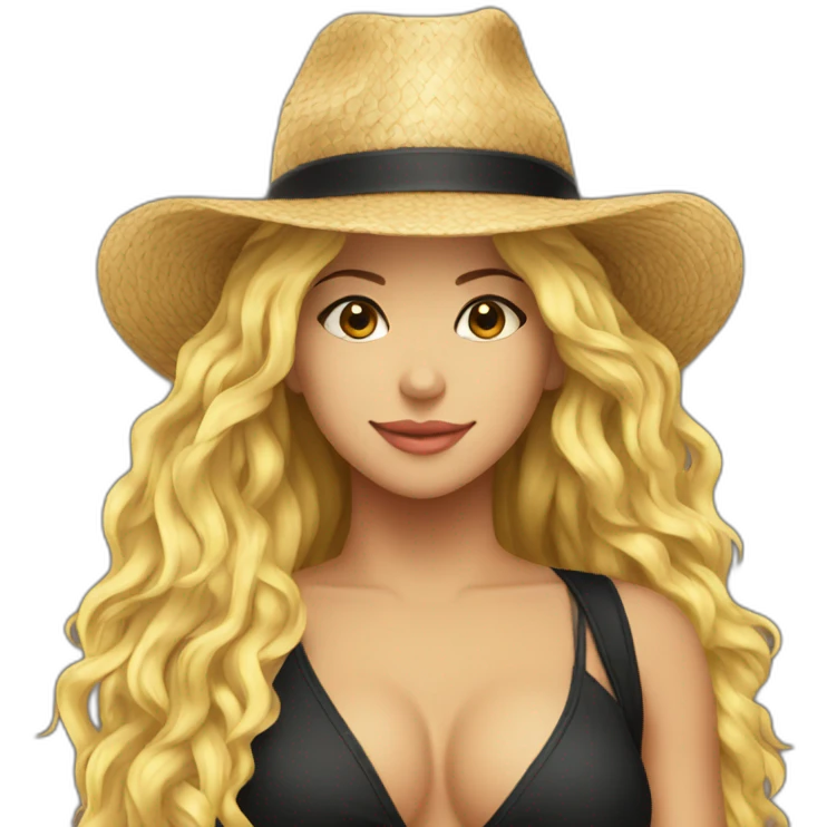 Shakira with hat one piece emoji