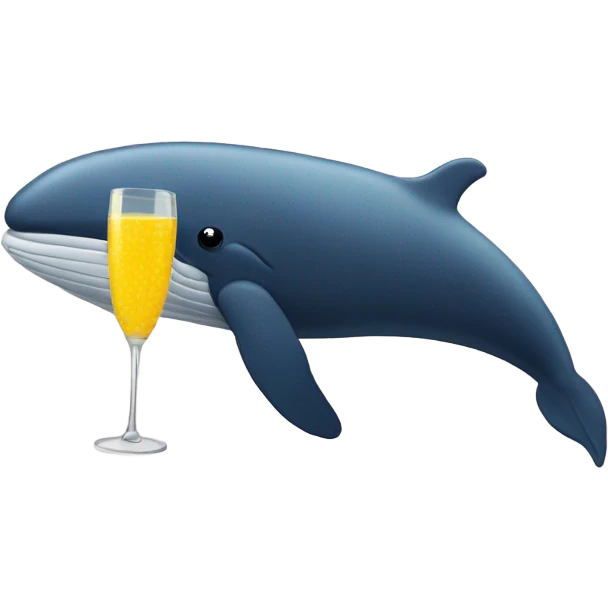 Whale drinking mimosa emoji