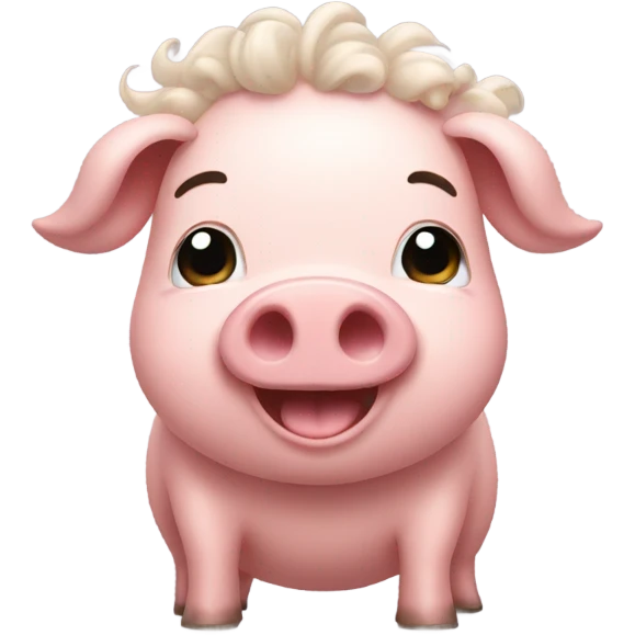 pig with curly hair emoji