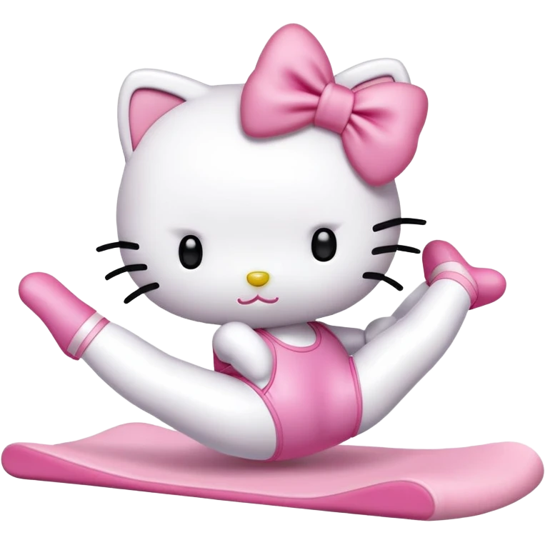Hello Kitty doing a gymnastics walkover emoji