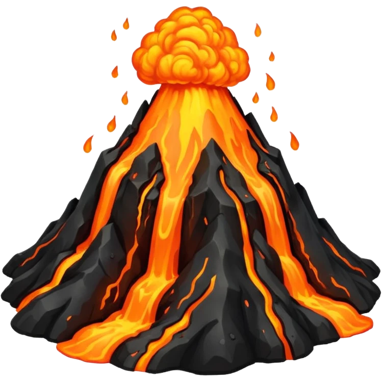 volcano with lava flow emoji