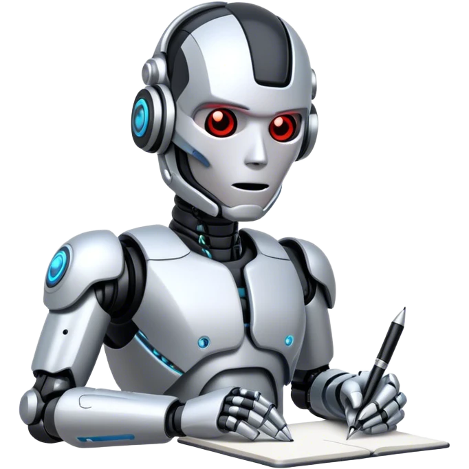 cyborg writing with pen emoji