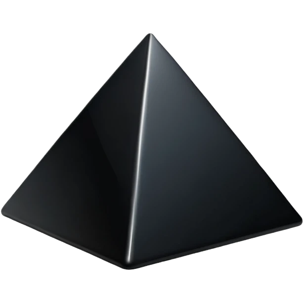 A black pyramid, glossy. emoji
