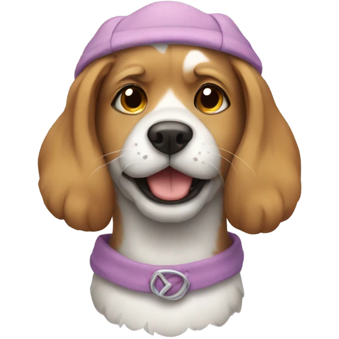 Dog wearing a cat costume emoji