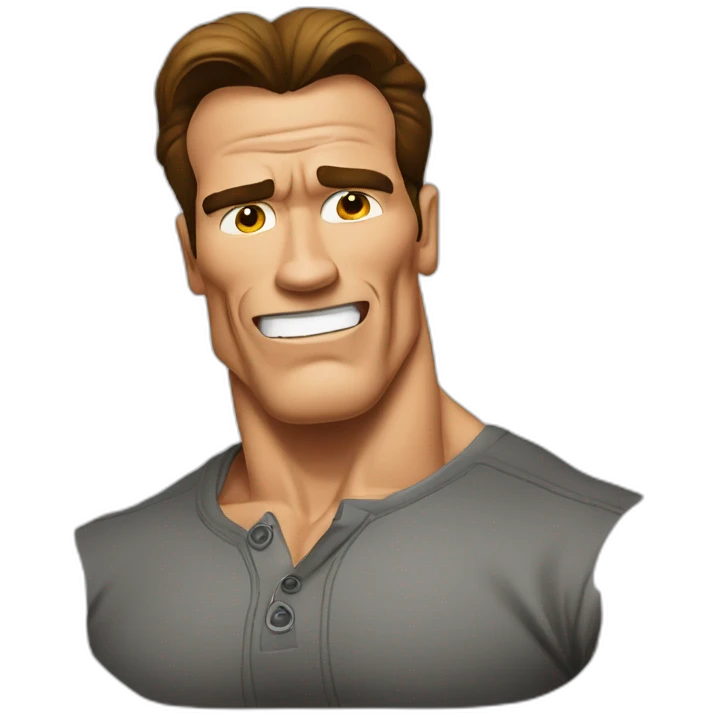 arnold schwarzenegger cartoon wearing henley emoji