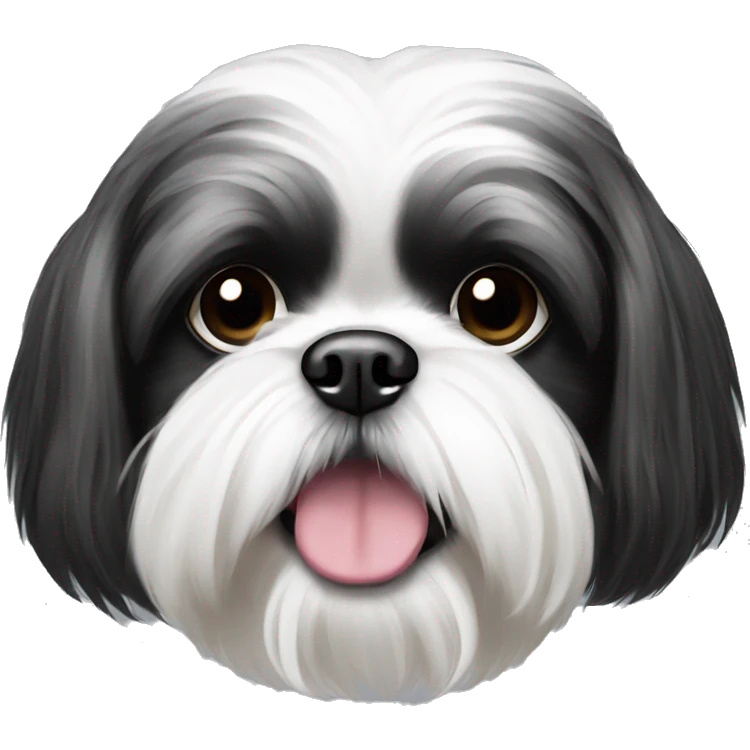 a black and white shih tzu emoji