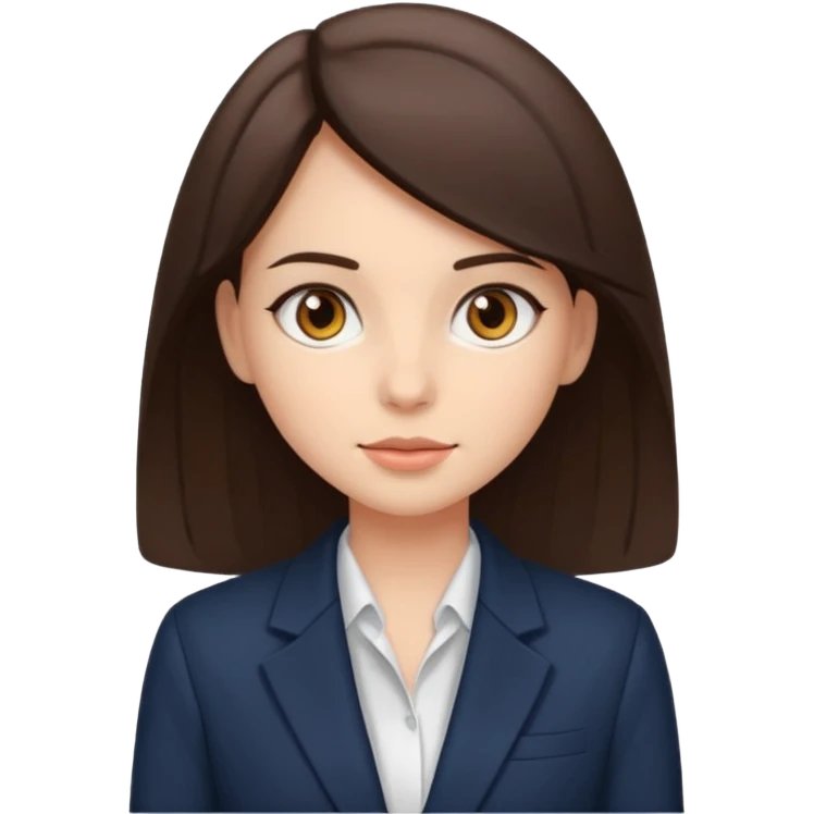 Девушка брюнетка в пиджаке с карими глазами emoji