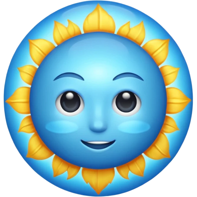 A blue sun emoji