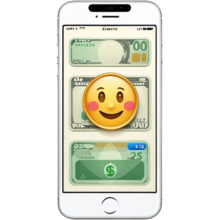 ACCEPTED PARTICIPATION METHODS — Mobile Wallet (white iphone with money app) emoji