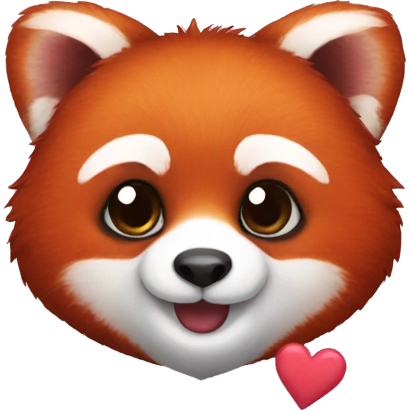 red panda with heart emoji