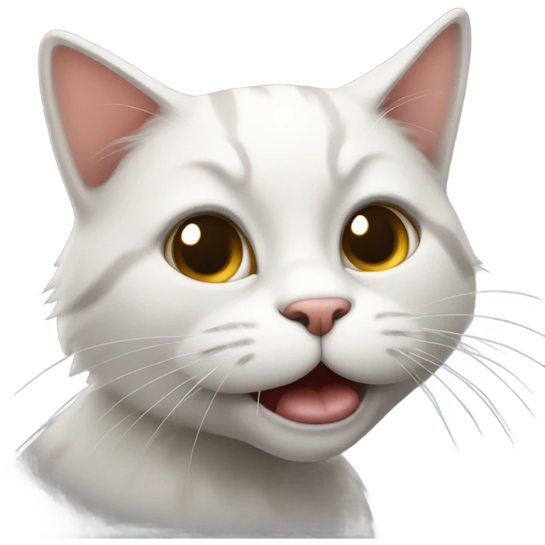 Menacing kitty smooching emoji