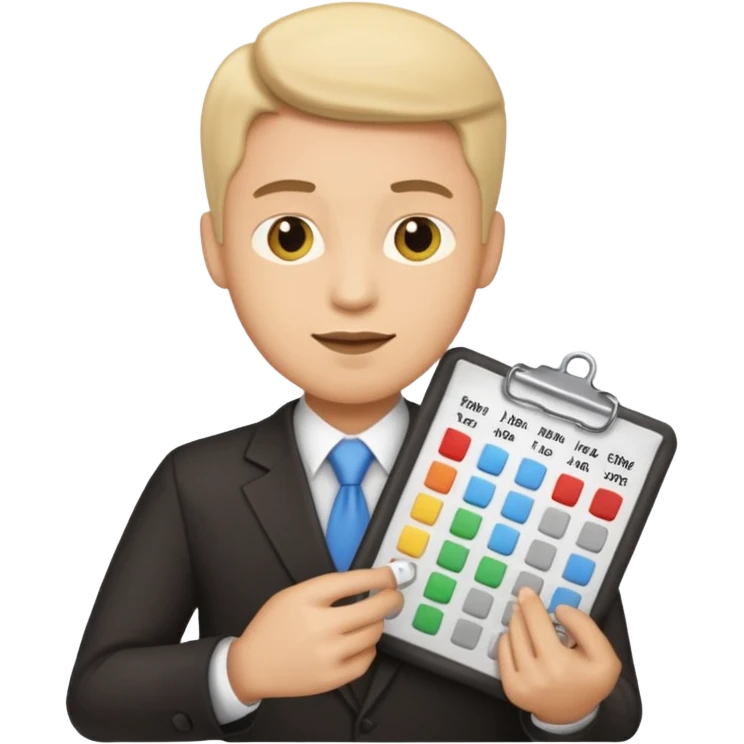 male aditor with spreadsheet emoji emoji