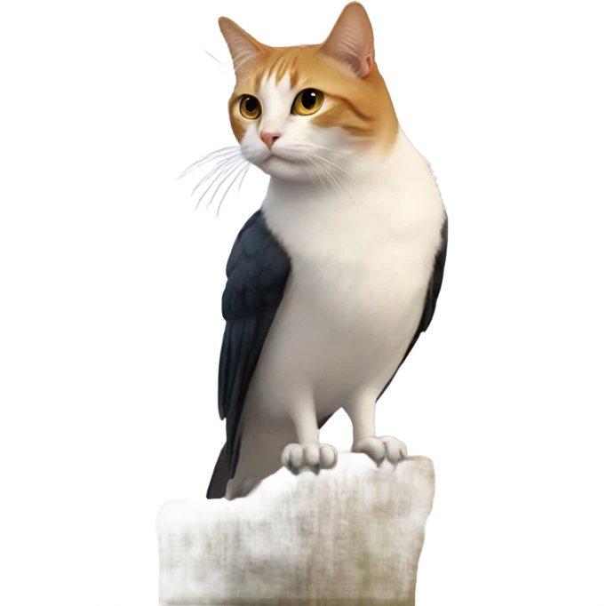 bird on top of a cat emoji