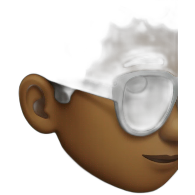 A black boy He wears a green hoodie with sunglasses  emoji