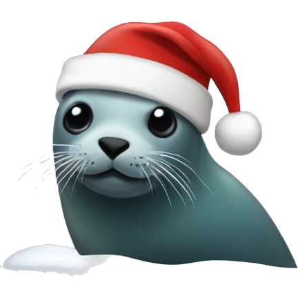 seal with christmas hat emoji