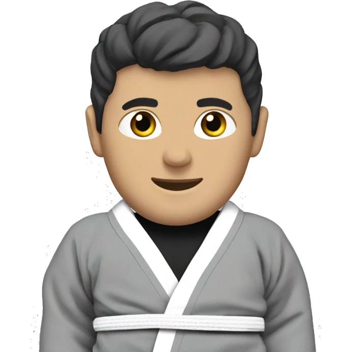 Jiu jitsu gi with a grey and black belt emoji