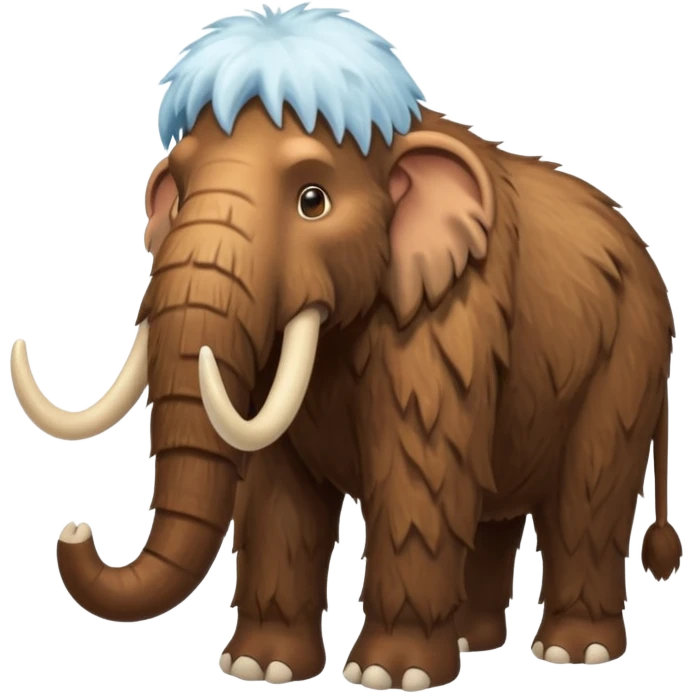 a brown Mammoth, half body, cute, Ice Age emoji