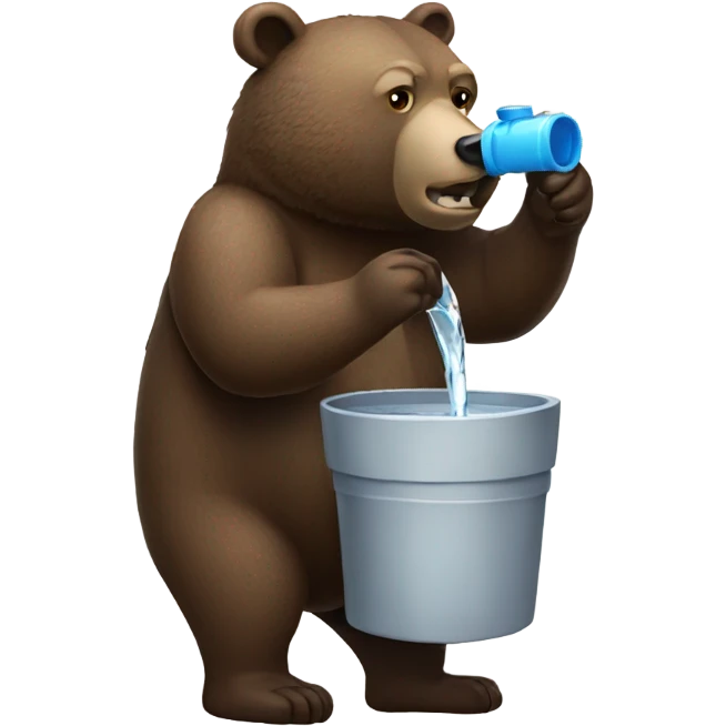 A bear drinking water emoji