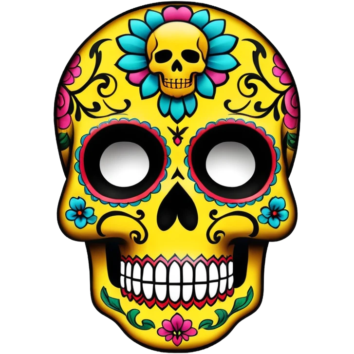 Sugar skull decorated with wu-tang clan logo emoji