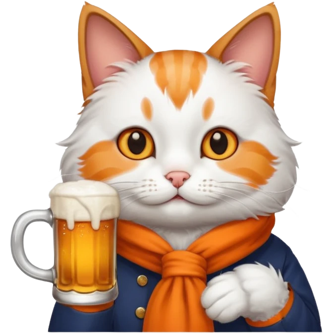 cat drinking a beer emoji
