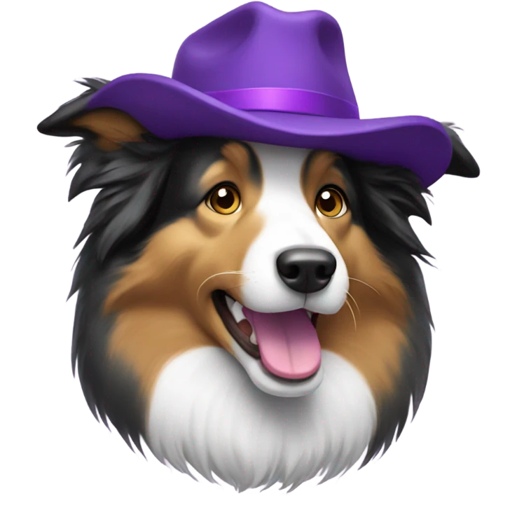 Collie with a purple hat  emoji