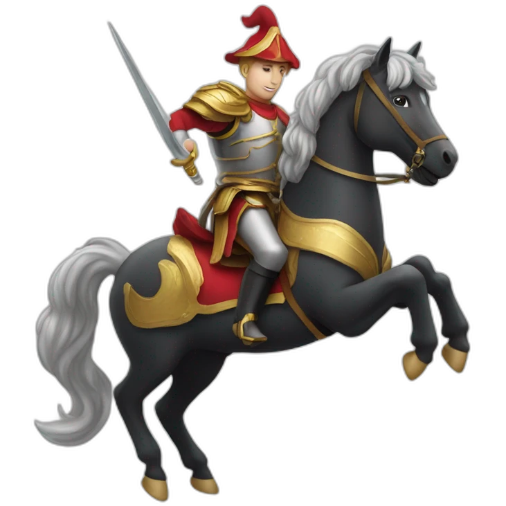 Un chevalier sur une licorne emoji