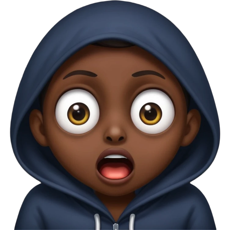 scared character with big eyes and open mouth, dark atmosphere emoji