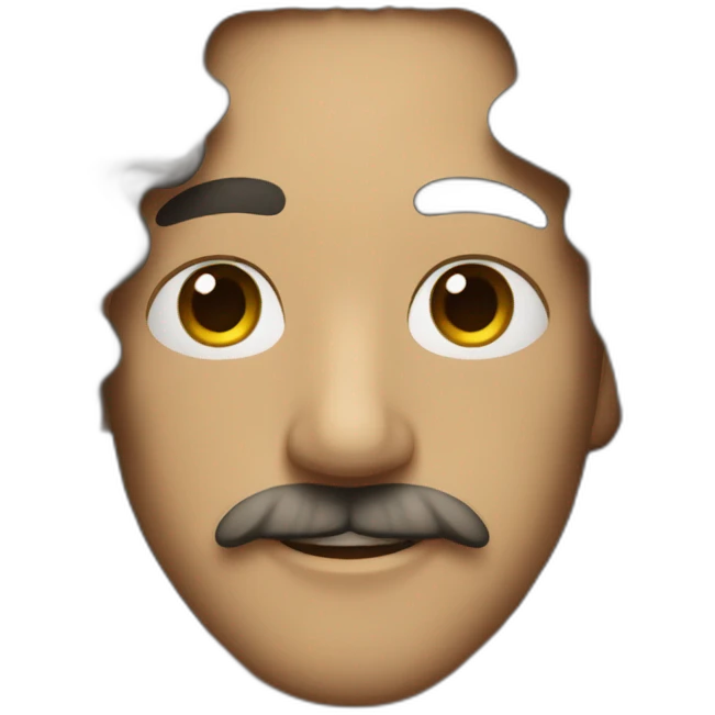 MAN WITH MUSTACHE AND LONG BLACK CURLY HAIR emoji