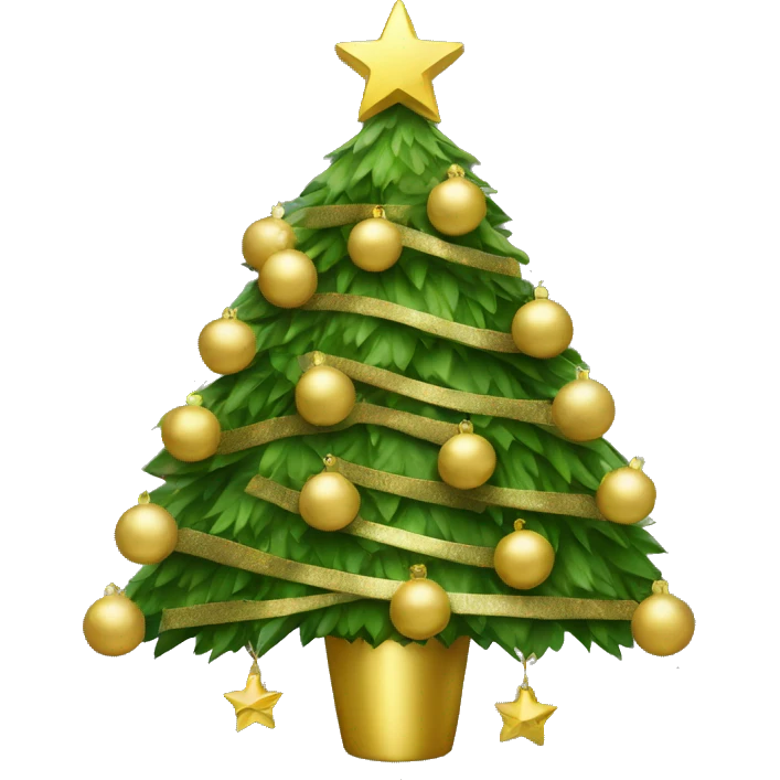 Christmas tree with gold decorations  emoji