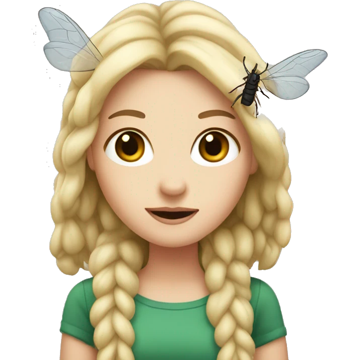 white girl with insect anten emoji
