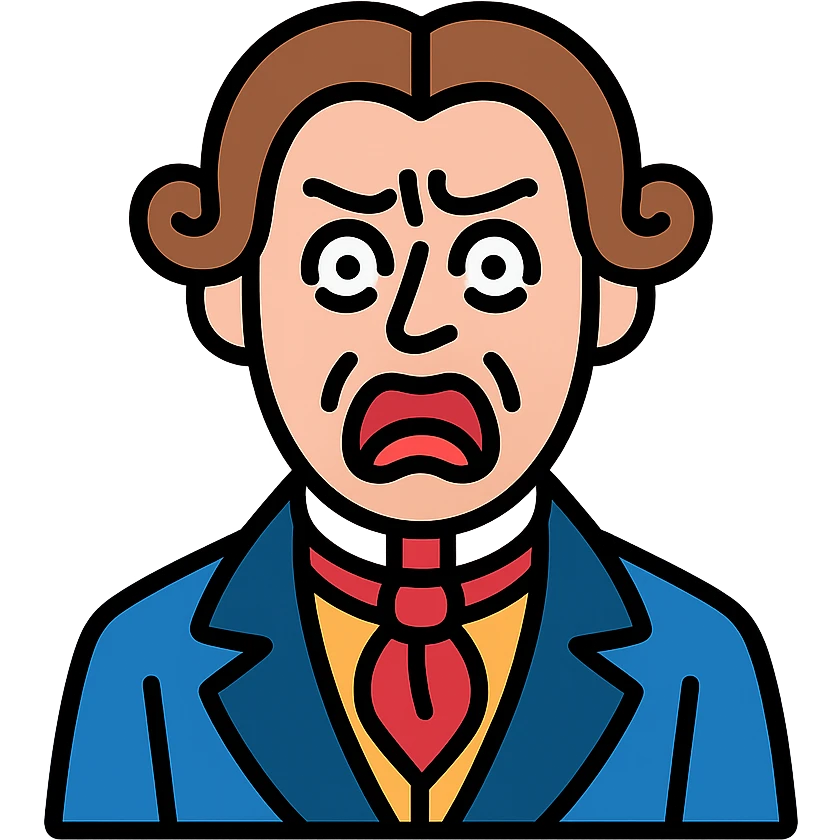 person from the 1840s with a horrified and disgusted face emoji