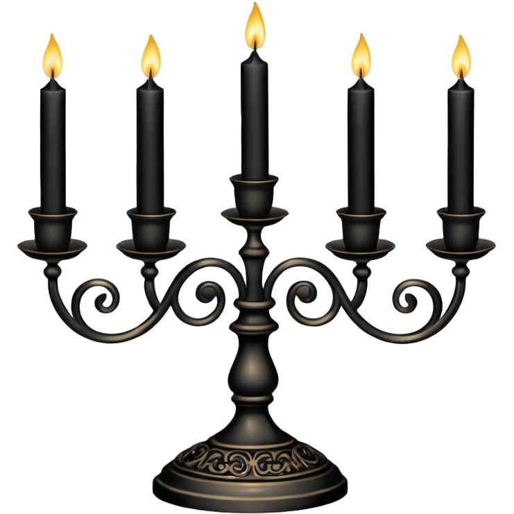 Black vintage candle holder for 5 candles emoji