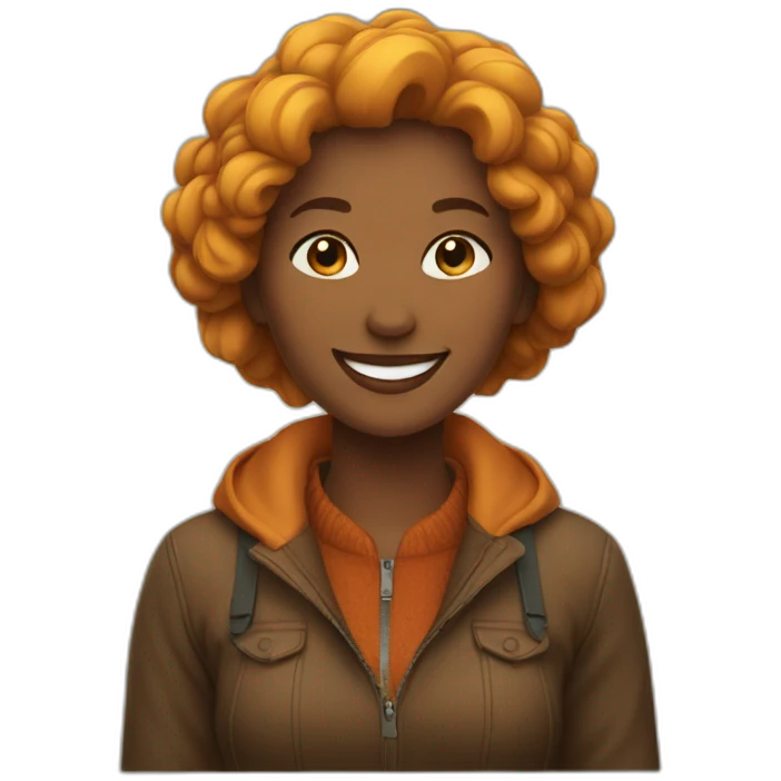 Autumn woman smiling emoji