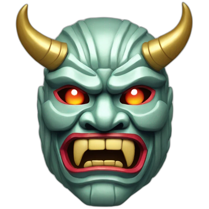 prismatic japanese oni mask emoji