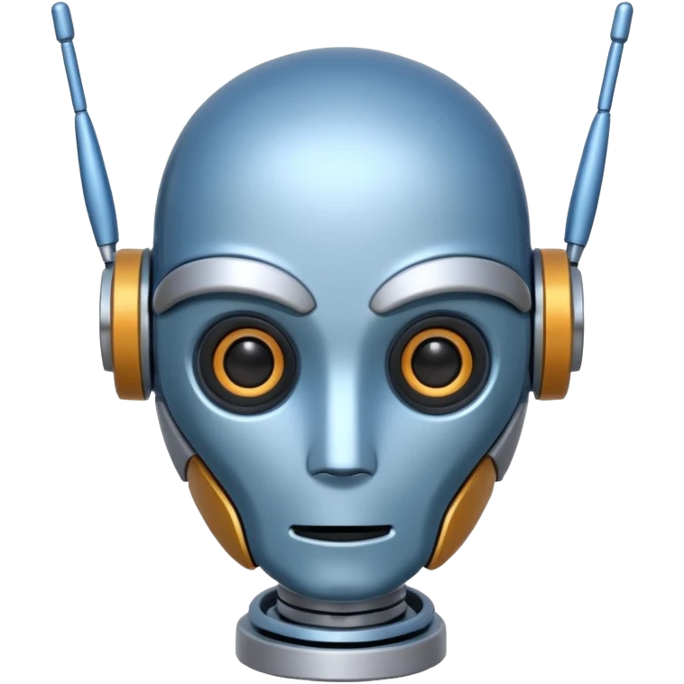tête de robot cosmonaute bleu et blanc avec une antenne emoji